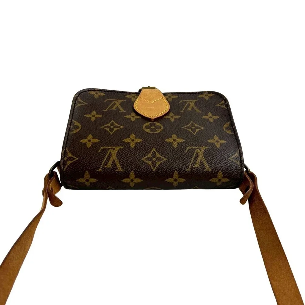 LOUIS VUITTON Brown Monogram Leather Pochette Shoulder Bag